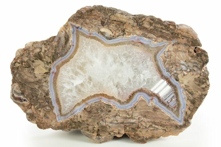 Polished Baker Ranch Thunderegg (Water Line Agate) - New Mexico #323821